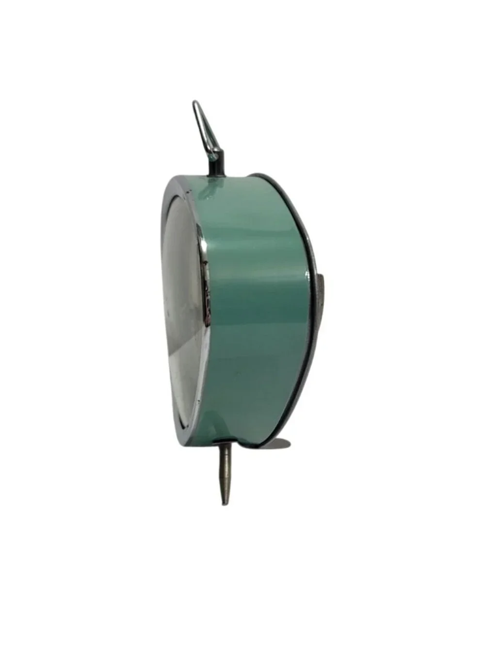 Vintage Style Sterling & Noble MCM Tabletop Clock Green Silver Retro Atomic